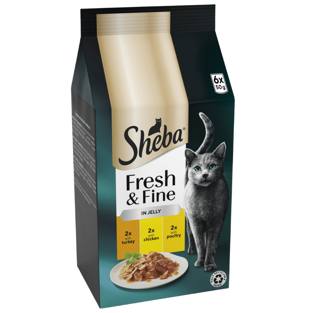 Sheba Fresh & Fine Pouches Poultry Collection in Gravy 50x50g
