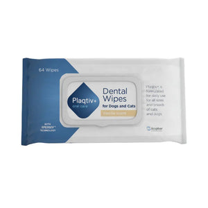 Plaqtiv+® Oral Care Dental Wipes for Cats and Dogs (Vanilla) - 64 Wipes