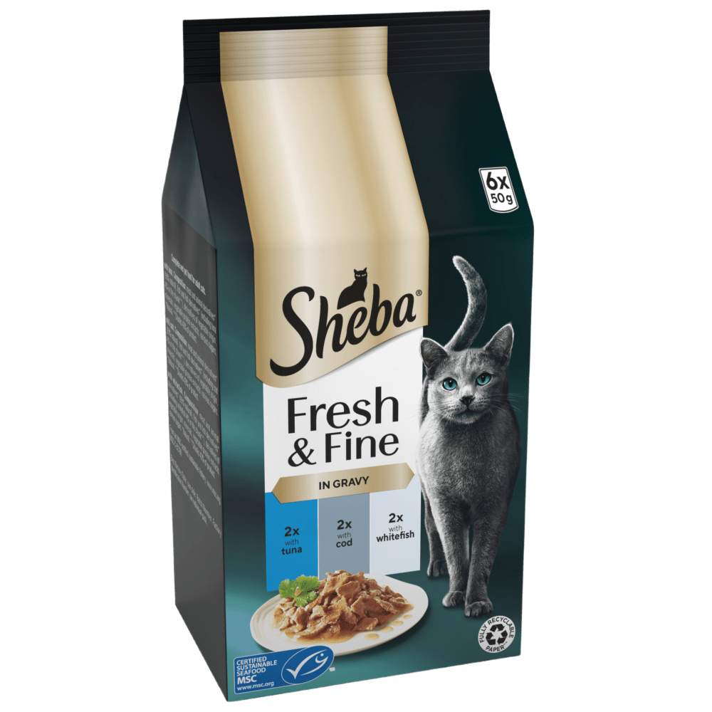 Sheba Fresh & Fine Salmon, Tuna & Whitefish Selection in Gravy