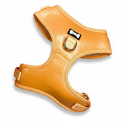 Alfresco Pup faux leather adjustable dog harness - camel colour