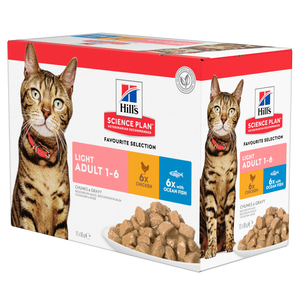 Hill's Science Plan Light Adult Wet Cat Chicken & Ocean Fish Multipack