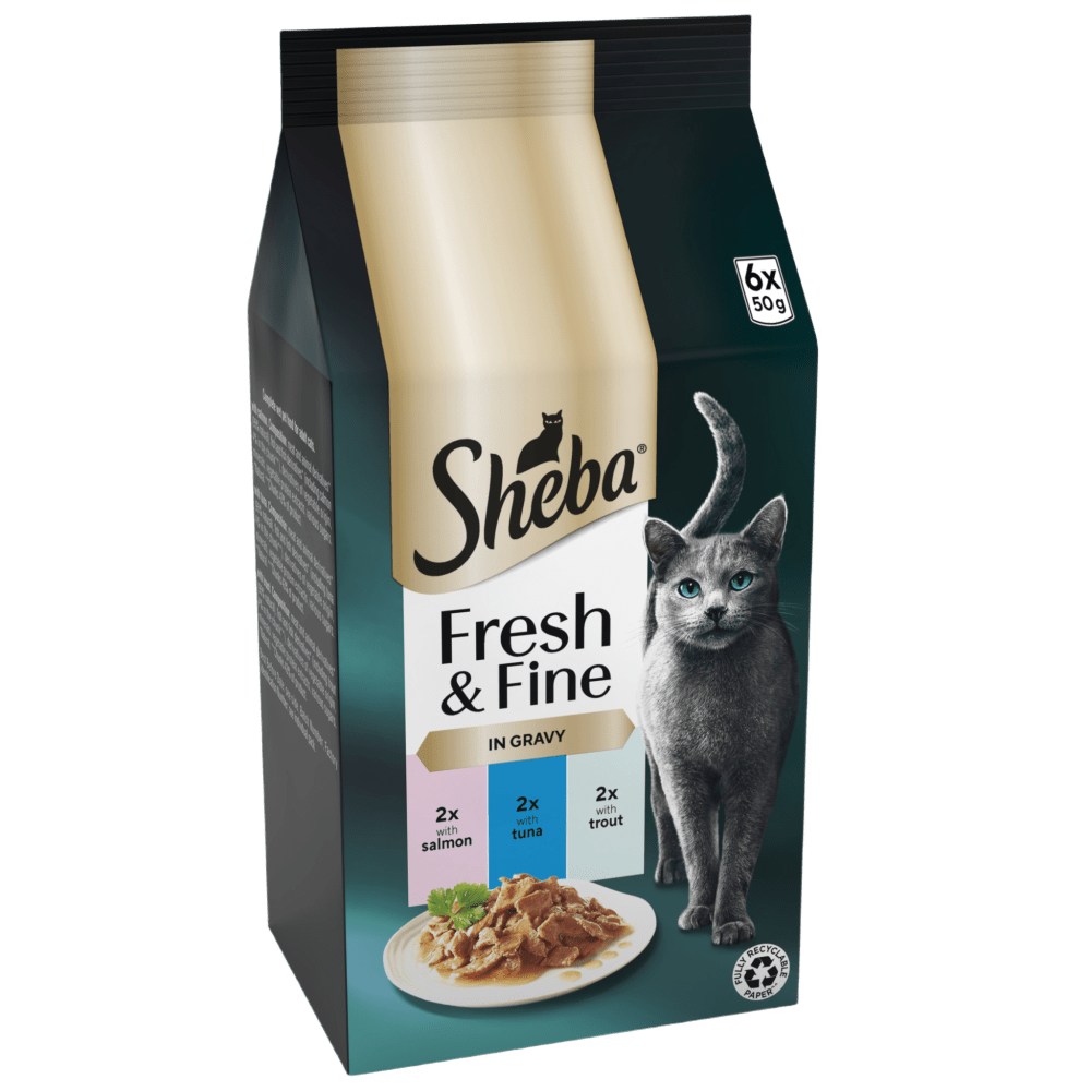 Sheba Fresh & Fine Salmon, Tuna & Trout Selection in Gravy